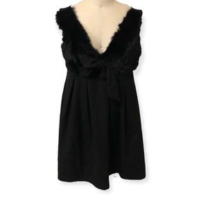 Faux Fur Little Black Dress